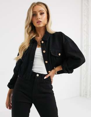 missguided black denim jacket