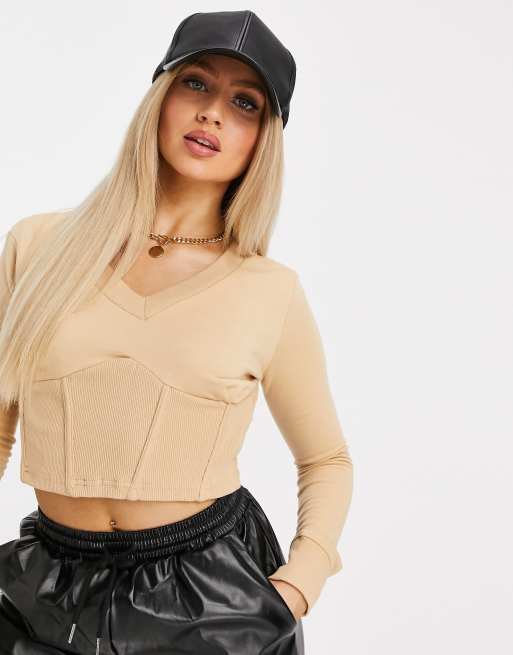 Missguided cropped sweatshirt on sale