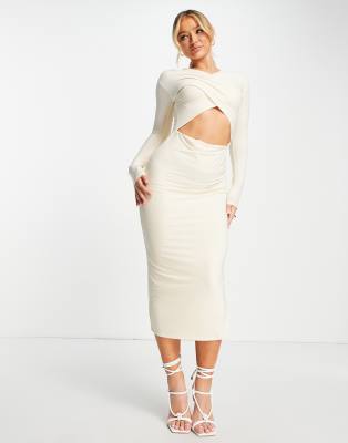 midaxi dress white