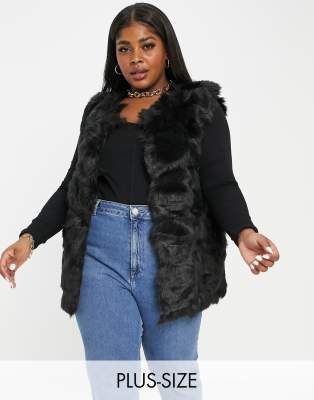 black fur bubble gilet