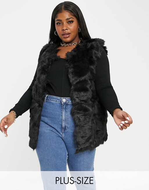 Missguided curve bubble gilet in black