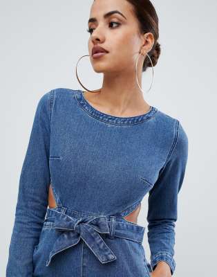 denim jumpsuit missguided