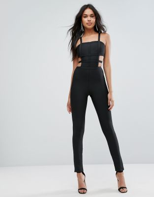 Missguided Cut Out Detail Bandage Jumpsuit