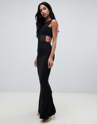 missguided black fishtail dress