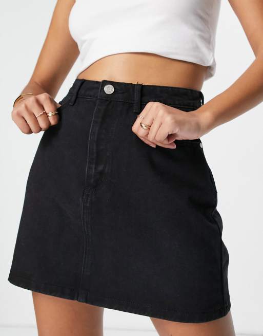 Black denim skirt clearance asos