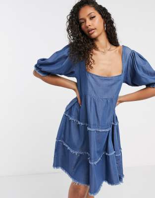 denim smock dress