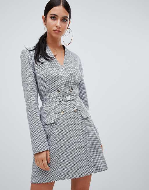 Gray blazer sale dress