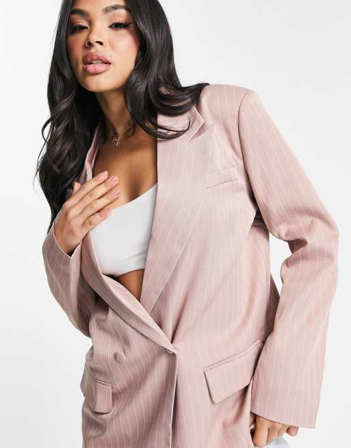 Pink pinstripe clearance blazer