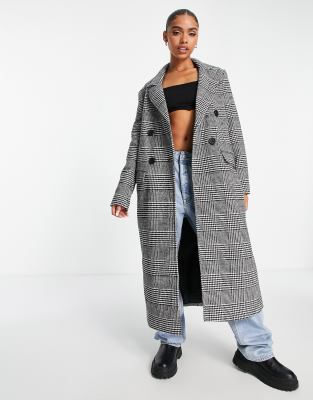 Missguided double breasted formal coat in black - ASOS Price Checker