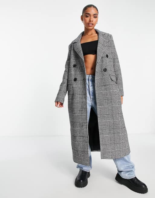 Missguided double breasted formal coat in black | ASOS