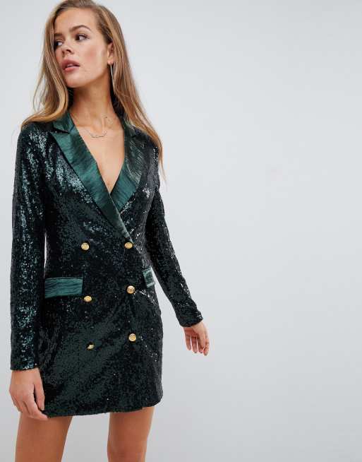 Double breasted sequin on sale blazer