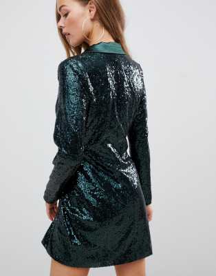 missguided sequin blazer dress