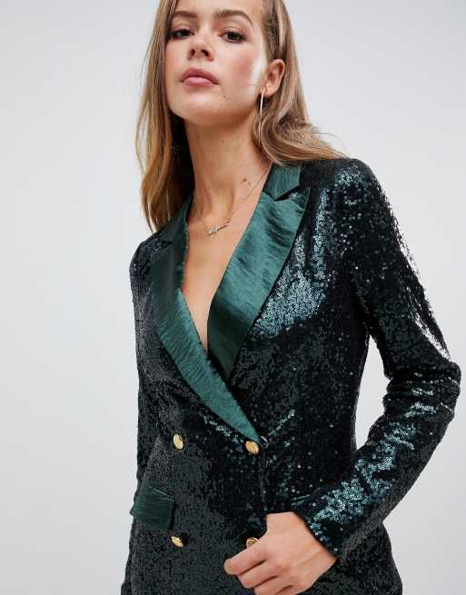 Double breasted 2025 sequin blazer