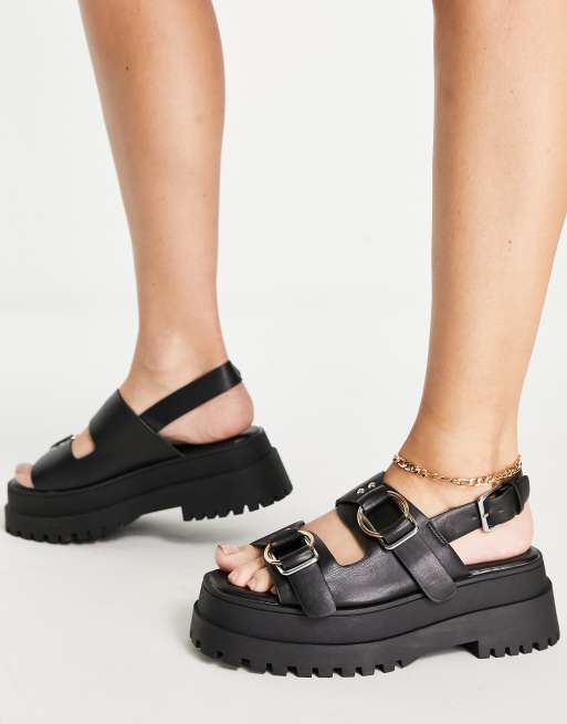 Chunky sole 2025 black sandals