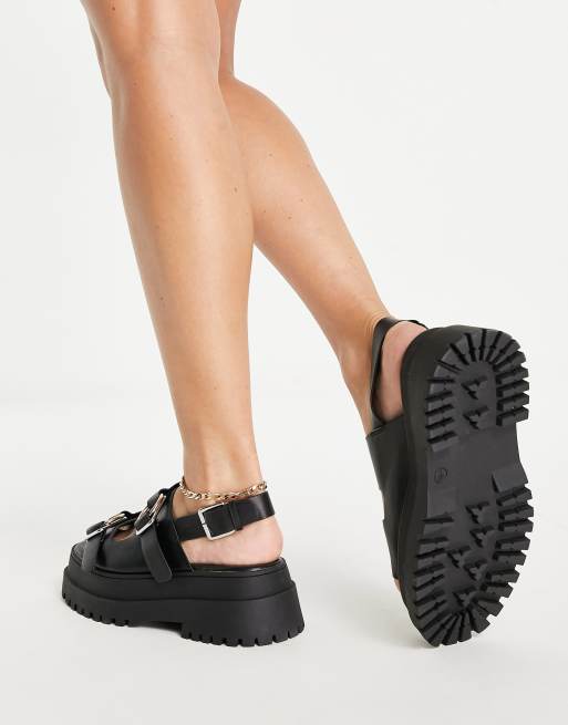 Missguided best sale black sandals