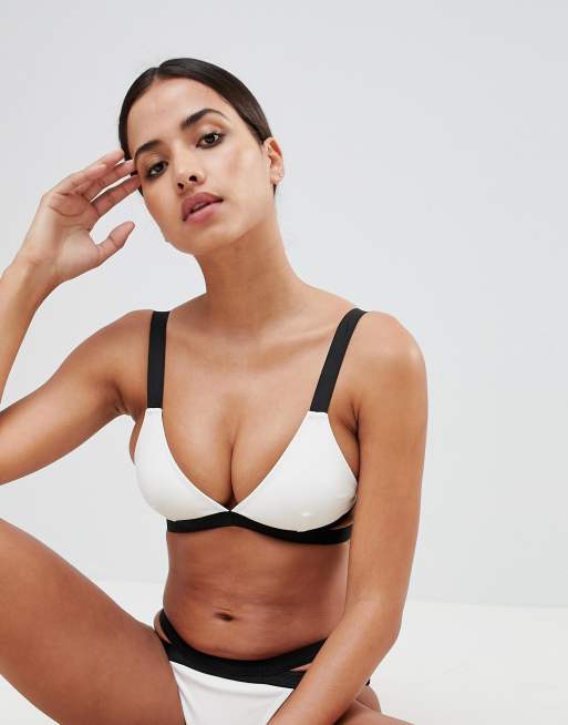 Missguided – ensfarvet bikinitop med dobbelte stropper