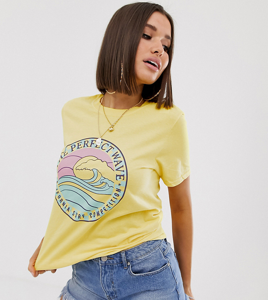 Missguided - Exclusieve T-shirt met surfprint in geel
