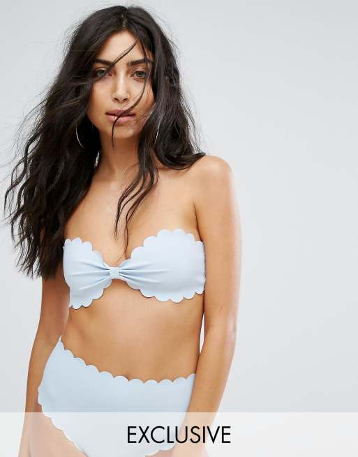 Missguided Bow Front Scallop Edge Bikini , 2 of 2