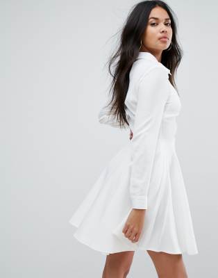 white chiffon skater dress