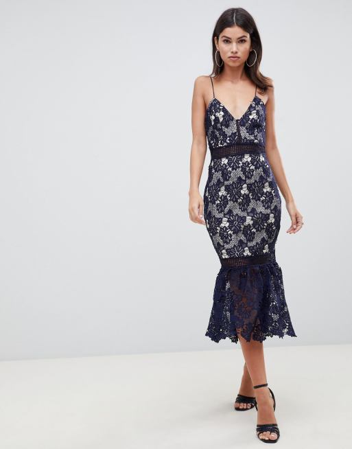 Missguided lace 2024 fishtail dress