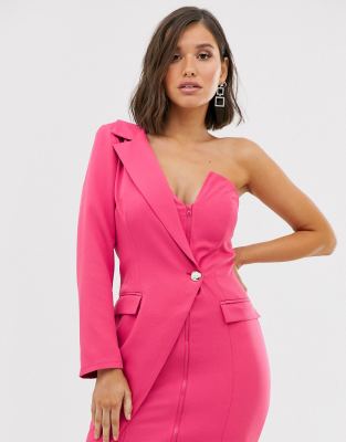 pink blazer dress with belt