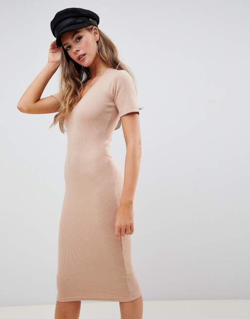 Short sleeve 2025 ribbed dress