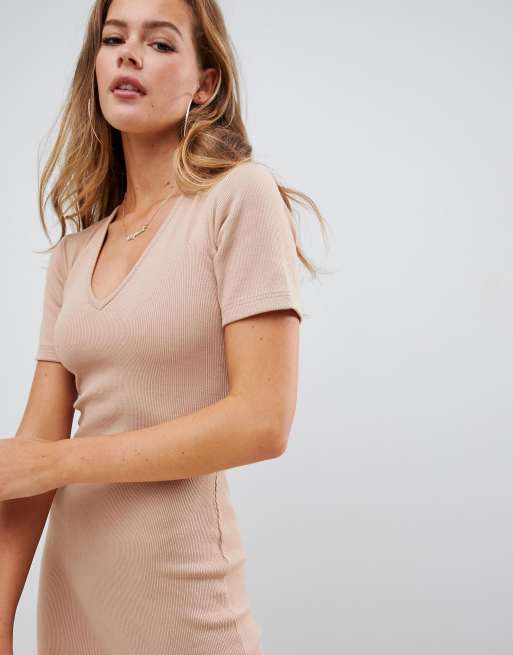 Beige short sleeve outlet dress