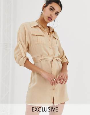 shirt satin dress