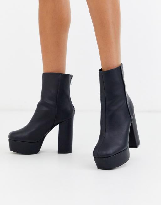 Missguided extreme platform ankle boot in black | ASOS