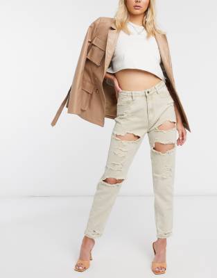 extreme ripped mom jeans missguided