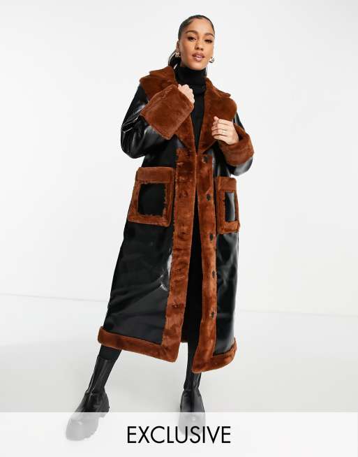 Faux fur 2025 coat missguided