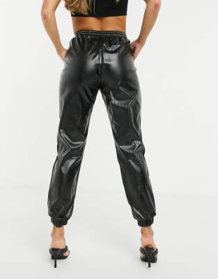 missguided leather joggers