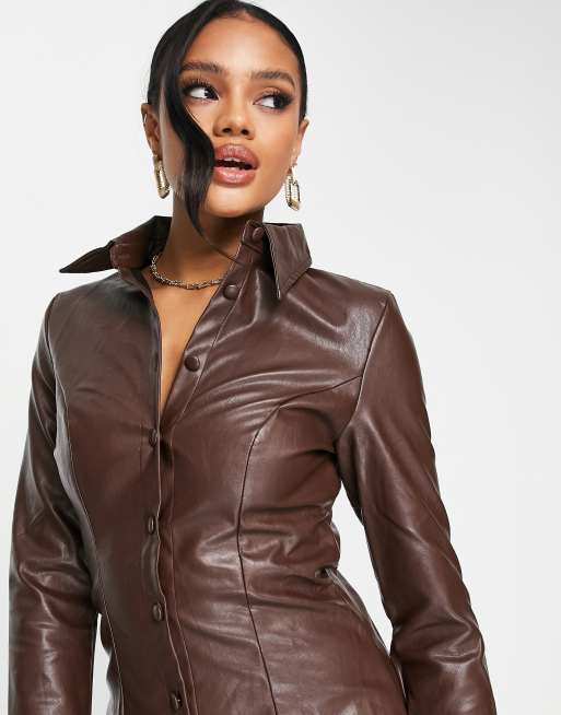 leather jacket with formal dress Leather Blazer