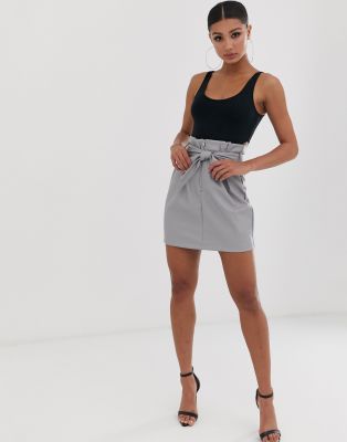 Missguided faux leather mini skirt with 