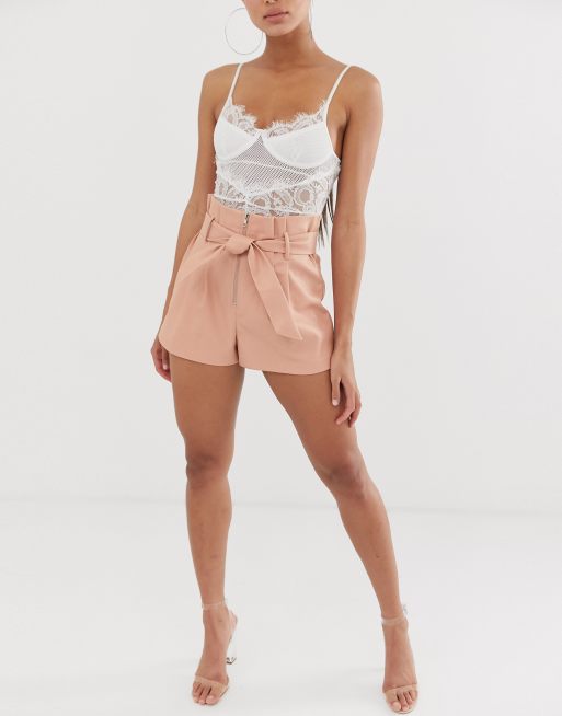 Shorts Peach Vegan Leather