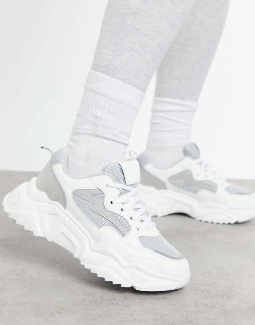 Missguided white chunky trainers online