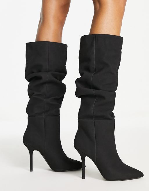 Black suede outlet ruched boots