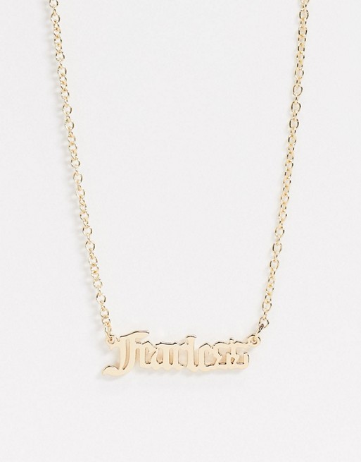 Missguided fearless necklace in gold