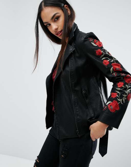 Appliqué on sale biker jacket