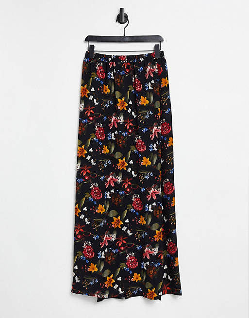 Missguided floral maxi skirt