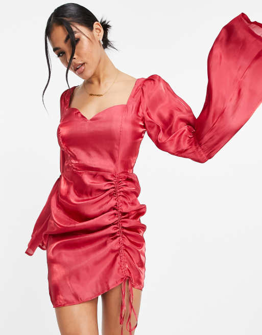 Missguided satin mini dress best sale