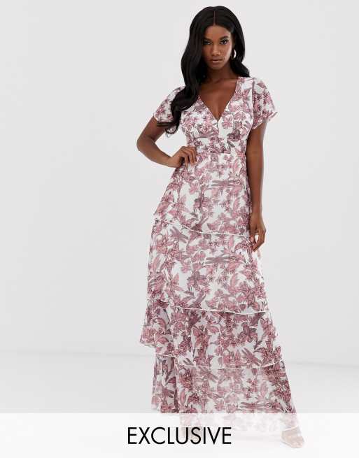 Missguided floral shop maxi dress