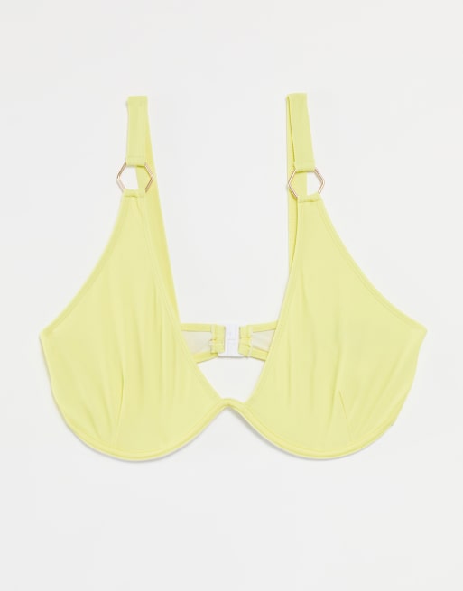 Missguided – Fuller bust – Gul bikiniöverdel med bygel