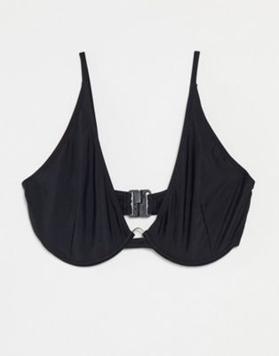 Missguided fuller bust mix & match underwired bikini top in black