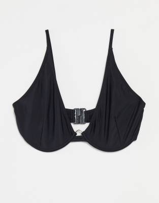 black fuller bust bikini top