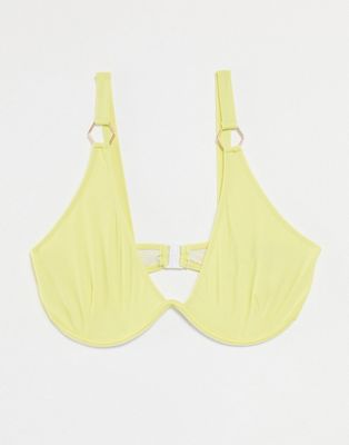 Missguided fuller bust underwired bikini top in yellow