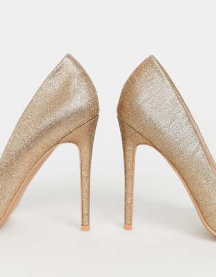 gold court shoes asos