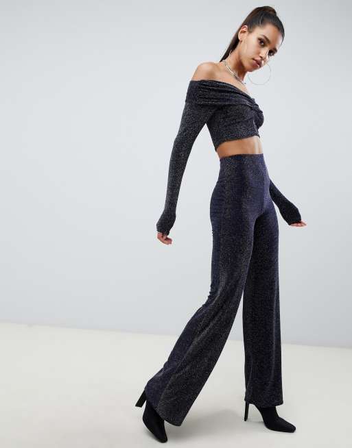 Glitter two piece outlet pants set