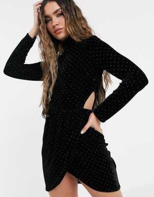 black glitter mini dress