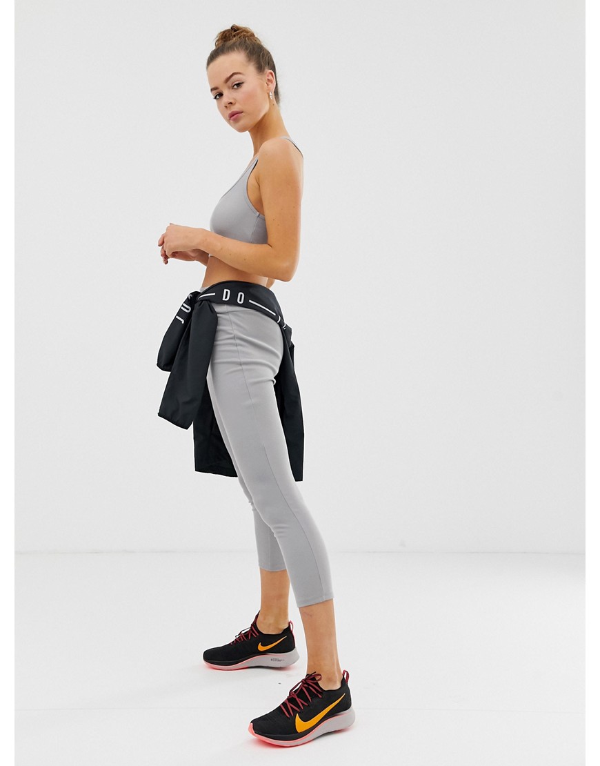 Missguided gym ribbed leggings in grey